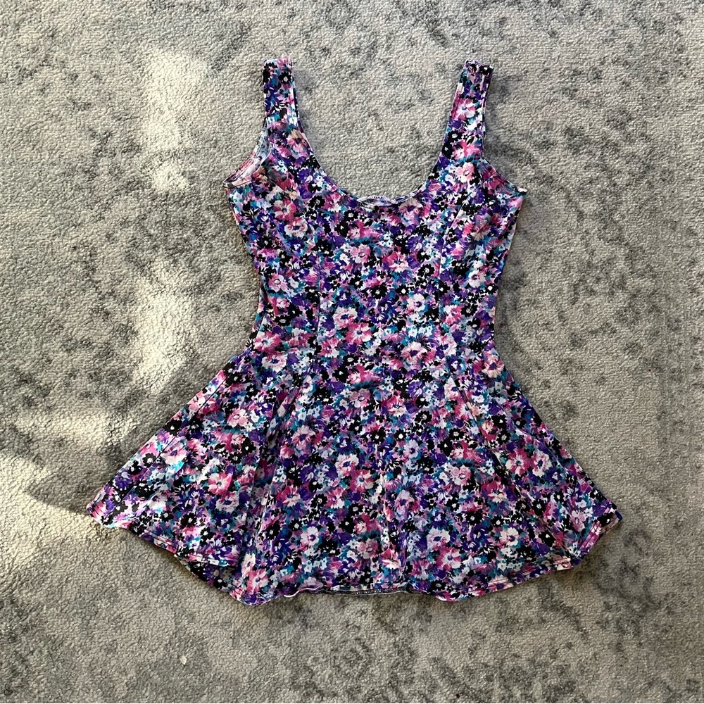 1990s Floral Skater Dress